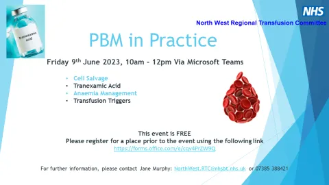 For further information contact Jane Murphy at NorthWest.RTC@nhsbt.nhs.uk