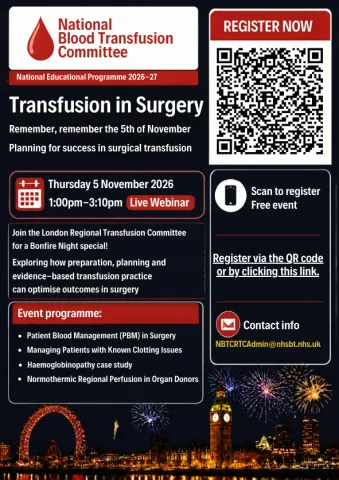 Webinar poster with QR code